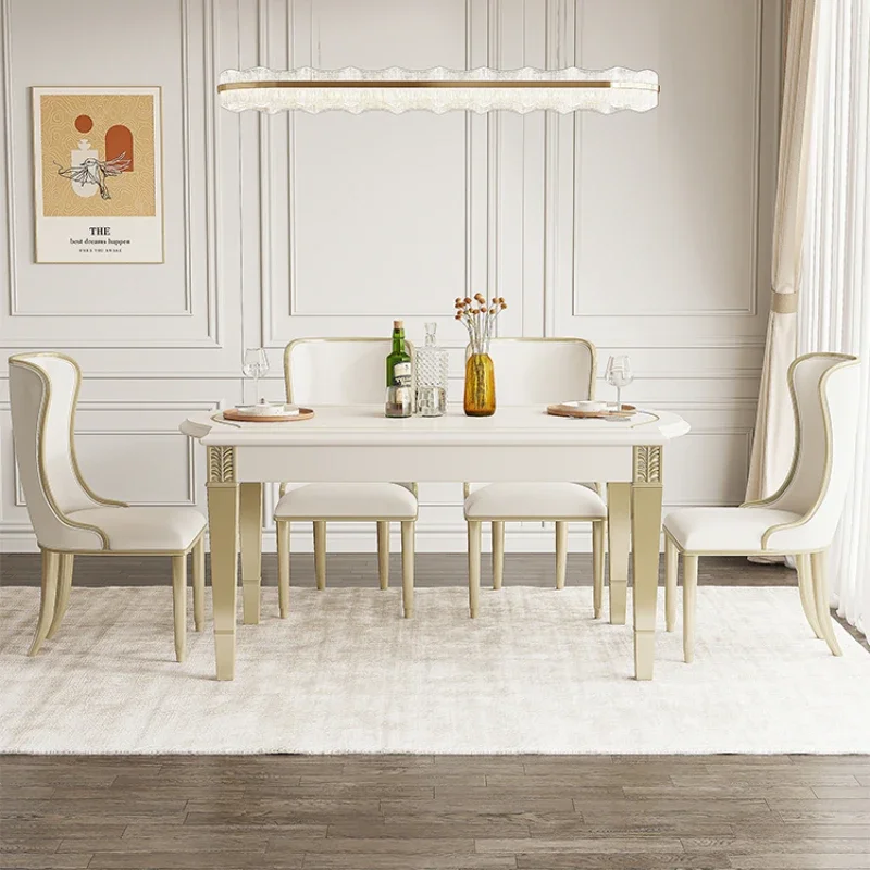 Household Waterproof Dining Table Nordic Rectangle Luxury Storage Dining Table Mobile Floor Escritorios De Ordenador Decoration