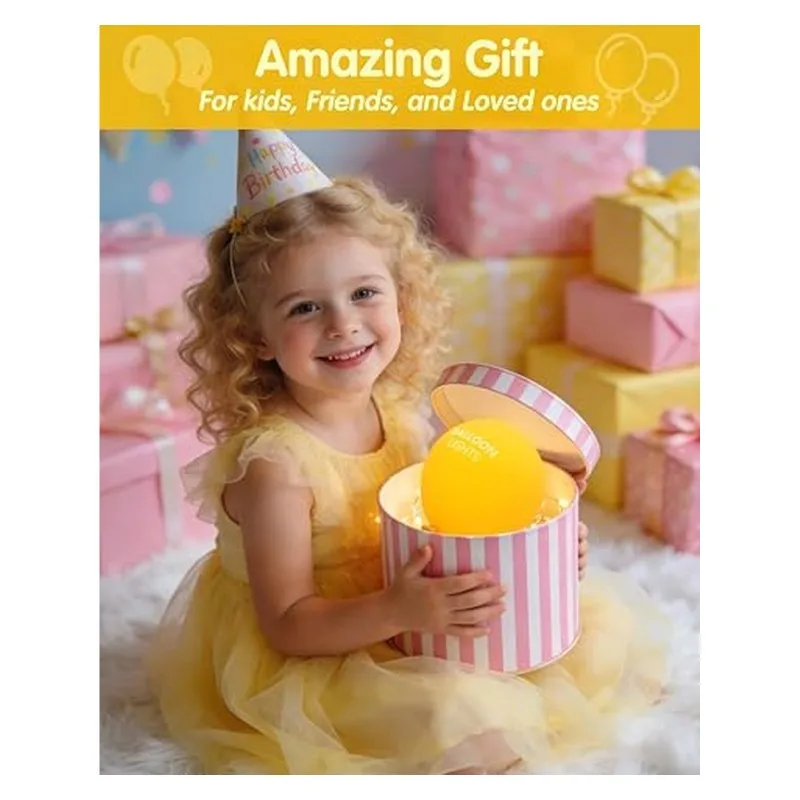 ABKP-Rechargeable Silicone Balloon Wall Light, Dimmable Night Light With Timer, Nursery Lamp For Kids Bedroom Hallway