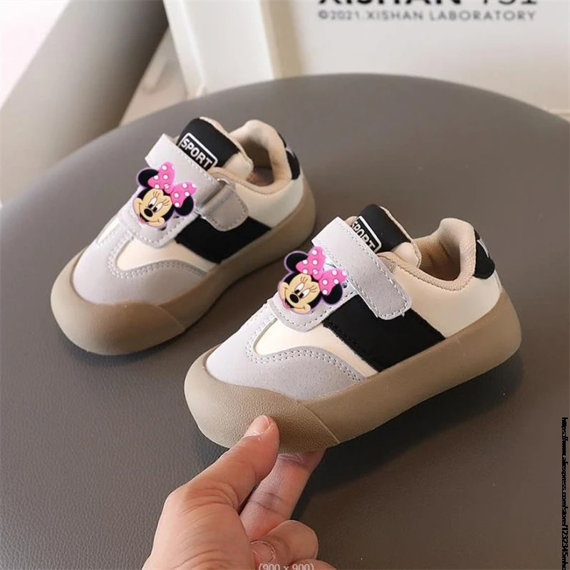 Mickey Minnie Children Shoes For Boys Girls Sport Sneakers Lilo And Stitch Kids Leisure Casual Shoes Breathable Running Toddler