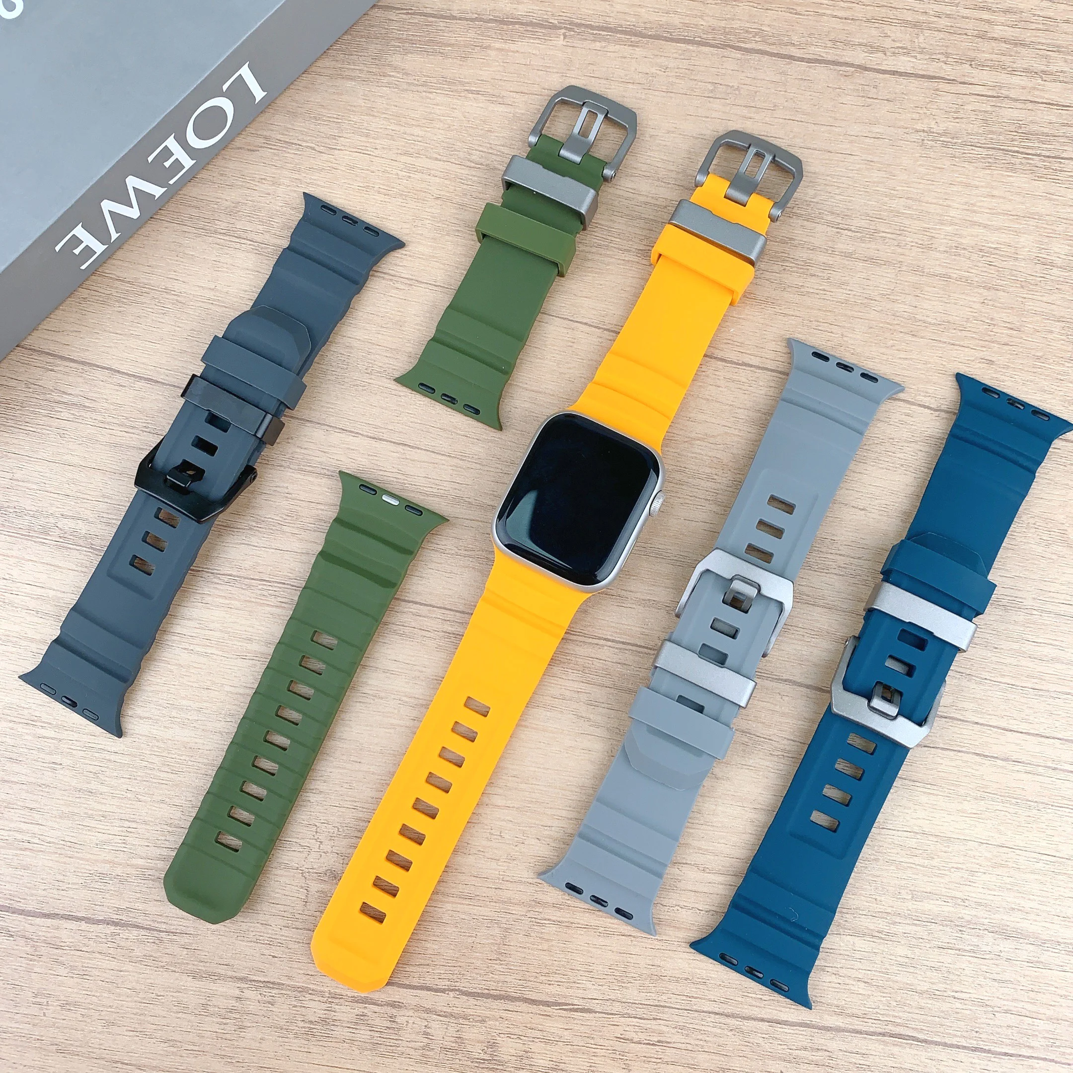 Sport Silicone Band For Apple Watch Ultra 2 10 9 8 7 6 SE 5 4 Titanium Metal Bracelet Strap For iWatch 42mm 44mm 45mm 46mm 49mm image 2