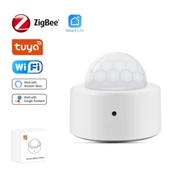 Sensor de Movimento Humano Tuya Zigbee, Casa Inteligente, Sensor de Movimento Mini PIR, Detector Infravermelho, Segurança Smart Life, Funciona com o Alexa Gateway