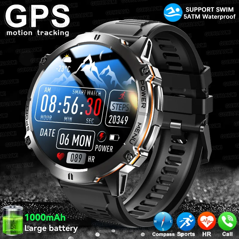 

2025 Новые военные умные часы T-Rex 3 HD AMOLED, аккумулятор 1000 мАч, 10 АТМ, водонепроницаемые, для фитнеса, Bluetooth, для мужчин, умные часы