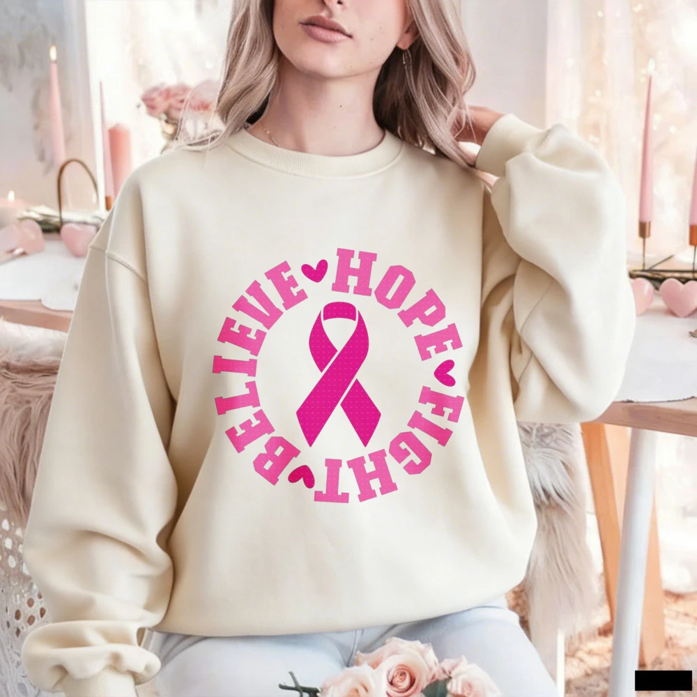 Blessed To Be Called Breast Cancer Survivor Heart Cross Butterfly Crewneck Sweatshirt Pink Ribbon Graphic Women Casual Pullover