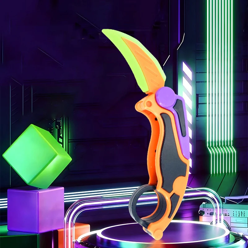 3D Printed Foldable Gravity Flip Claw Knife Fidget Toy Stress Relief for Adults & Teens EDC Anxiety Relief Toys Gift