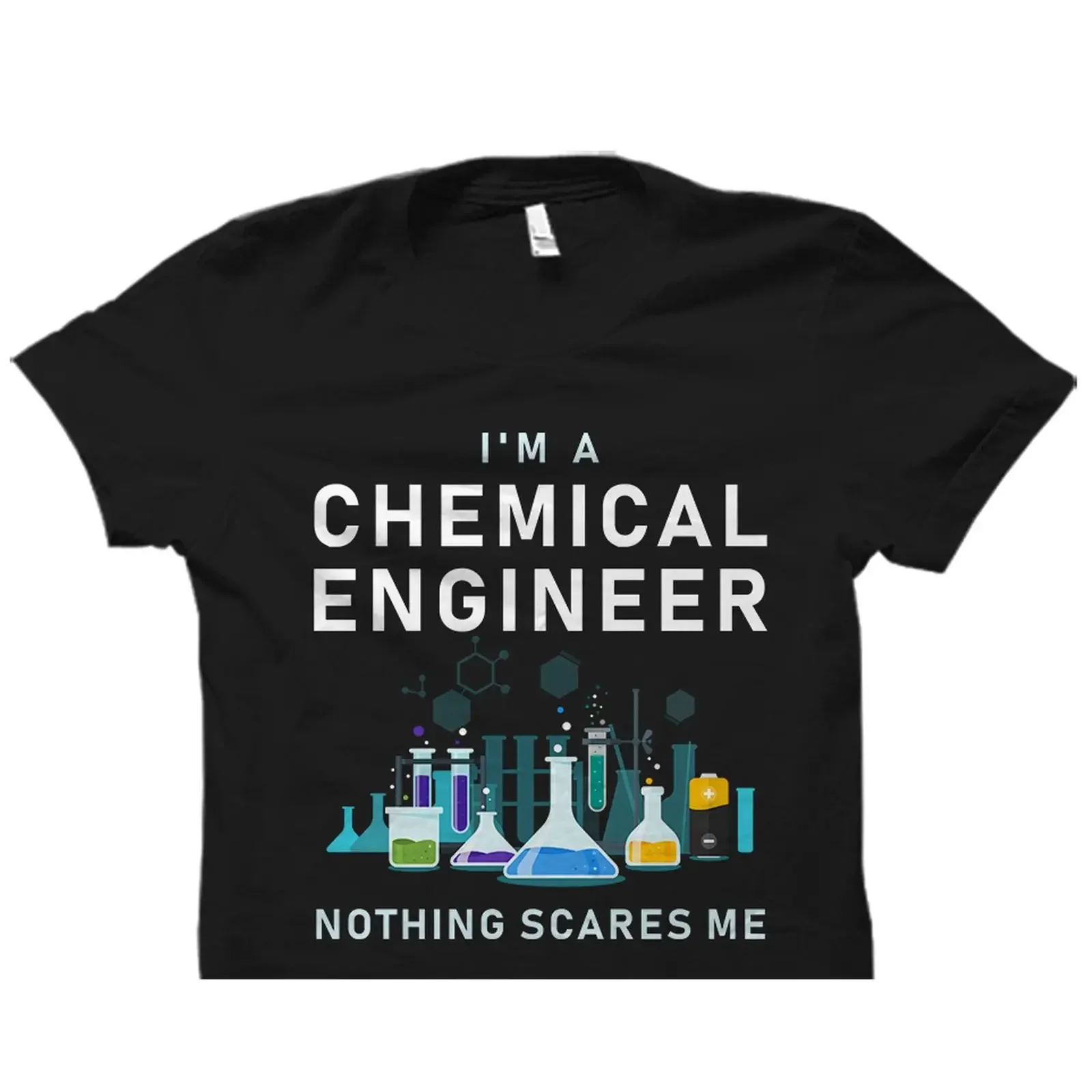 I'm A Chemical Engineer Nothing Scares Me Funny Chemistry Lab T Shirt Engineering Graduation  vintage Washed streetwear graphic