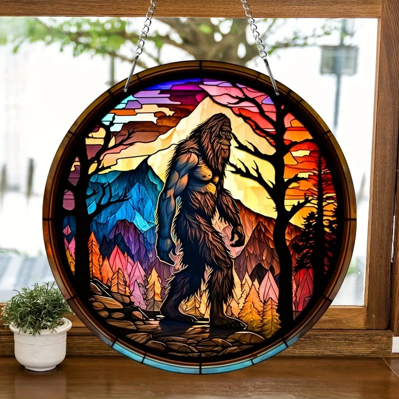 1 Mythical Bigfoot Sun Catcher Wild Style Wall Window Hanging Decoration Story Mythicals Enthusiast Gift Exquisite and Beautiful