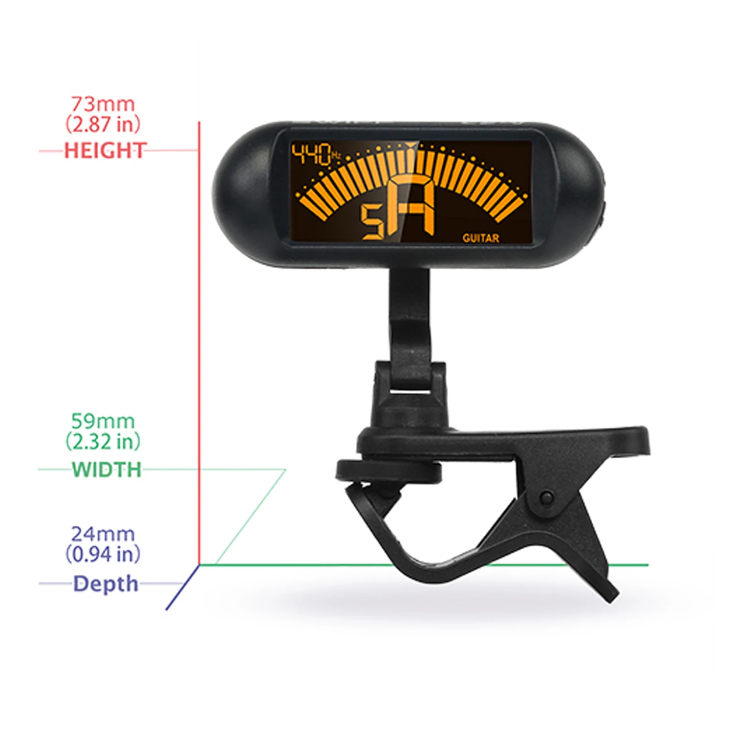 SWIFF Guitar Tuner Unique Classical Large LCD C2 Clip on Tuner for guitar bass ukulele violin chromatic