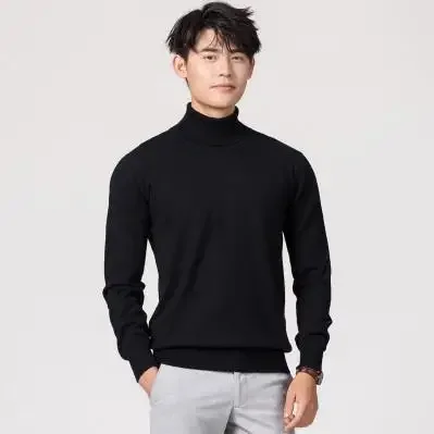 

Turtleneck Men Cashmere Cotton Blend Pullover Jumper 2024 Autumn Winter Vetement Homme Ropa Hombre Pull Homme Hiver Sweater