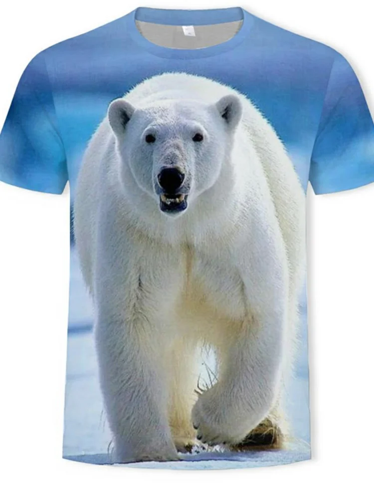

Printed T-Shirt Men's Animal 3D Printed Tops Summer Outdoor Cool Versatile Design 0 Round Neck Large Size Casual Men's T-Shirt