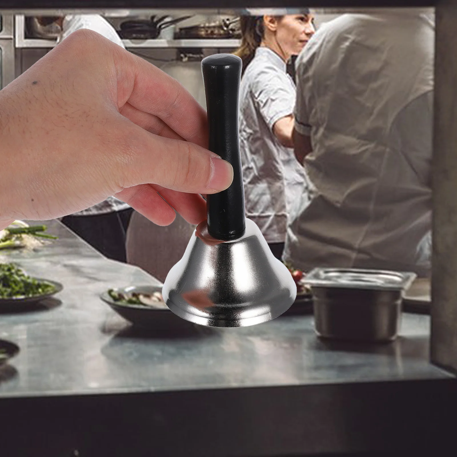 جرس يدوي لعيد الميلاد معدني ذهبي مصقول من الحديد مقبض خشبي خفيف الوزن قوي للمنزل والمدرسة والفندق وديكور الحفلات سانتا للأطفال #5