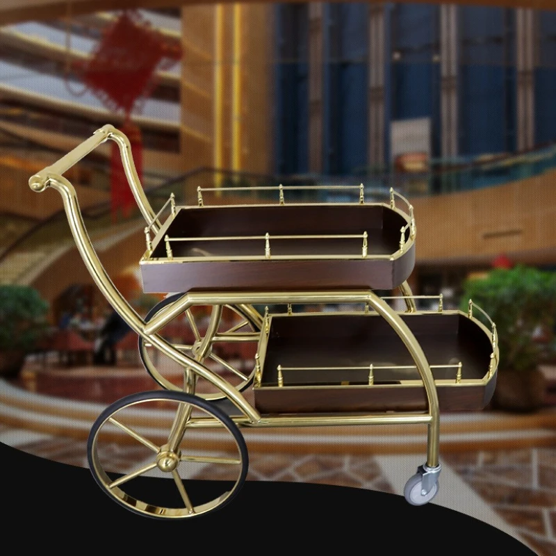 Hotel dining cart,  snack trolley, hand push move
