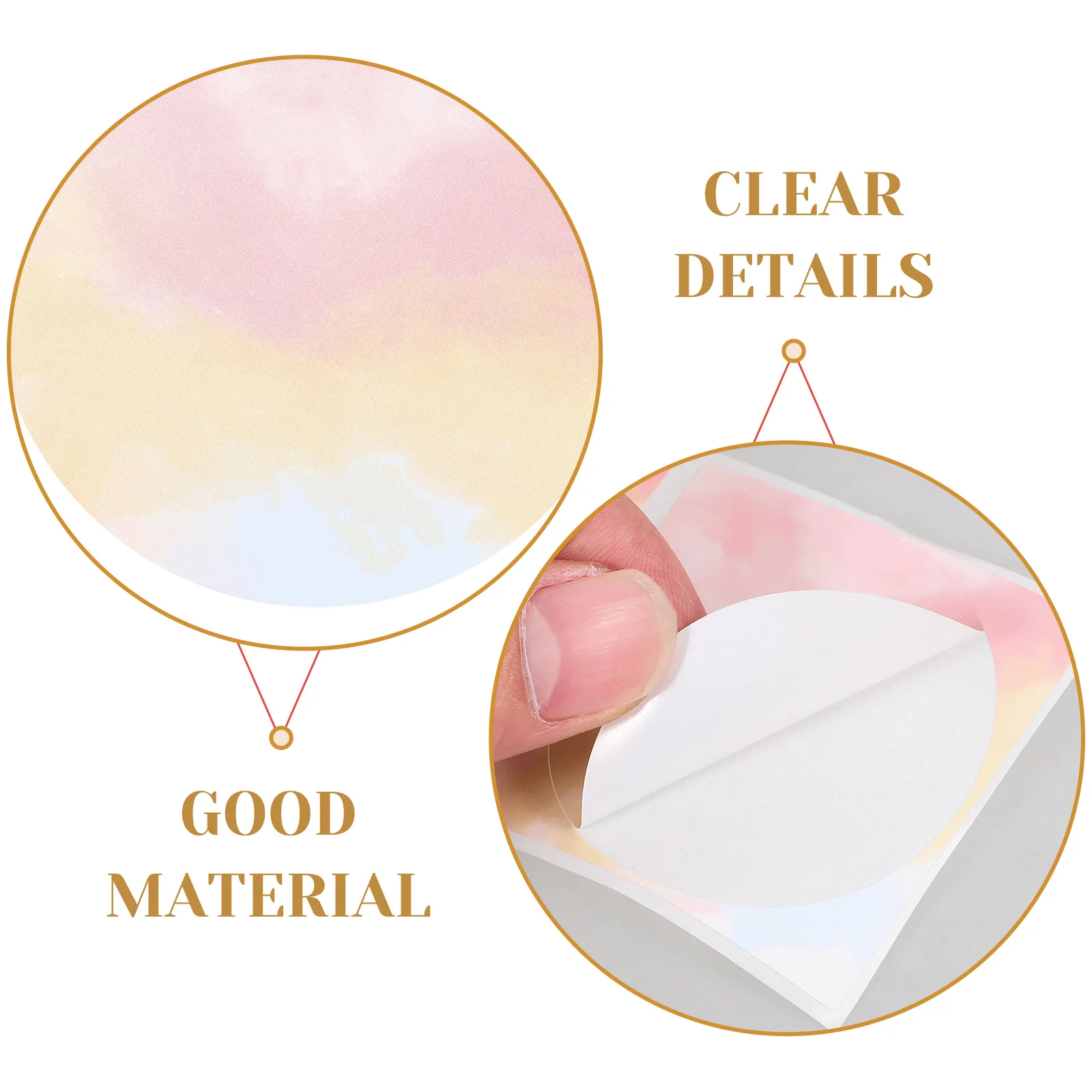 

150 Sheets Gradient Color Thermal Labels 50x50mm Self Adhesive Sticker Paper Price Tag Shipping Address Name