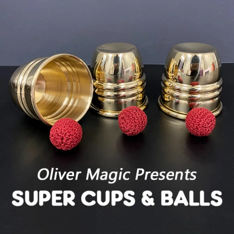 

Super Cups and Balls (Brass) by Oliver Magic Cups and Balls Illusion Stage Magic Tricks Magia Magicians Prop Gimmick Accessory
