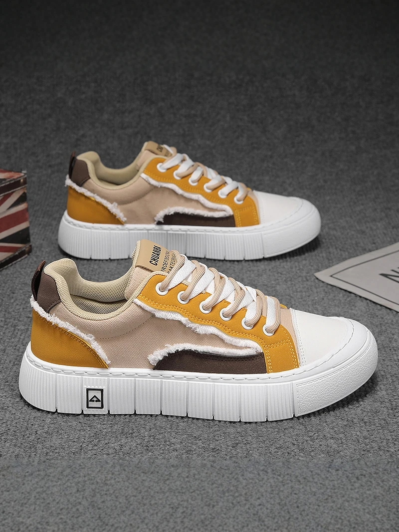 

Men's Canvas Shoes Summer 2026 Trend Breathable Anti-Odor Korean Style Slip-Resistant Thick Bottom Casual Sports Trendy Shoes