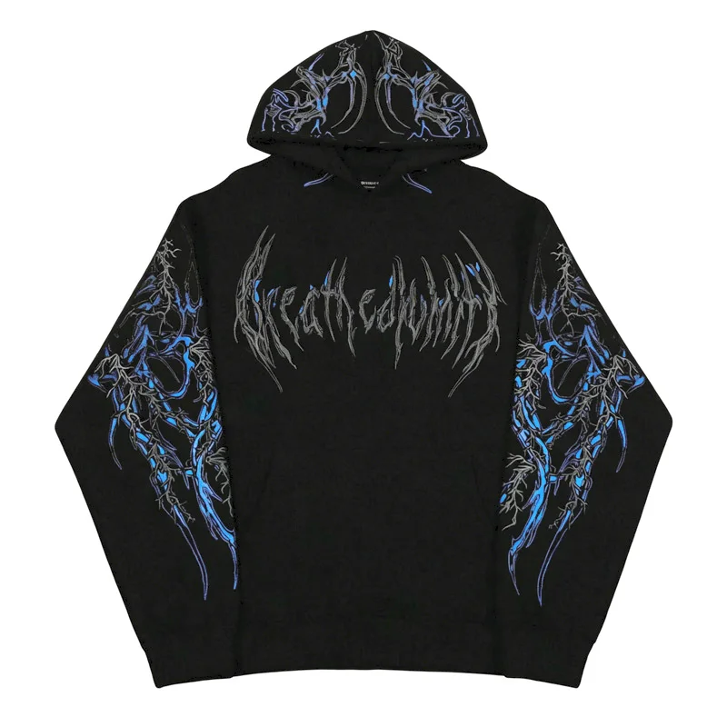 2026 Modell Herren-Kapuzenpullover mit 3D-Totenkopf-Druck für Herbst/Winter Street-Punk-Sportbekleidung Bequem für Fitness und Training – Detail 8
