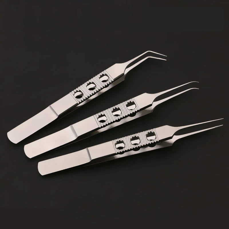 Titanium alloy tweezers buried thread tools ophthalmic extraction with hook fat tweezers microcosmetic plastic instruments