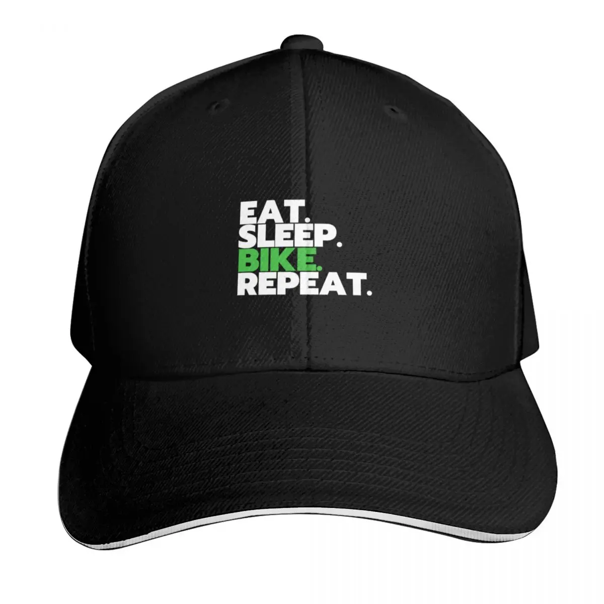 Eat Sleep BIKE Repeat Baseball Cap Casual Daily Wear Quick Dry Performance Cotton Twill Breathable