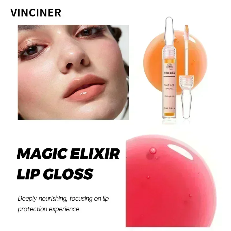 ヴィンシナー 新6色 リップオイル シャイニーラスター 長持ち 保湿ケア リップ ファッション 簡単塗布 プロ仕様 リップグロス 2.5ml