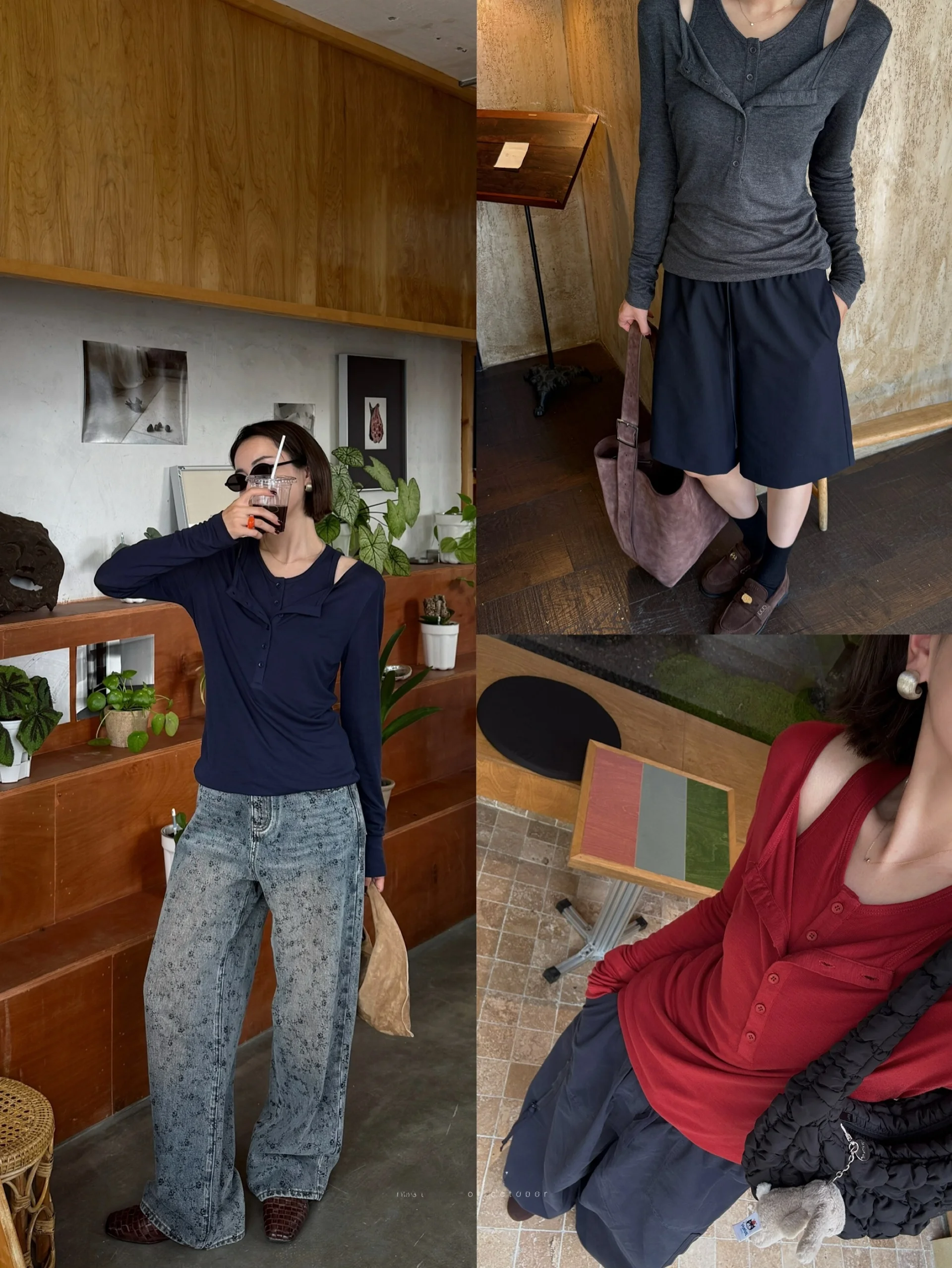 

LDOO OP Шелковая шерстяная трикотажная облегающая футболка с воротником Генри, комплект из двух предметов, женская футболка Busin Casual Sle Long Sve V-Ne Top