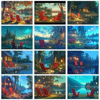 GATYZTORY Pictures By Number Lake Landscape Kits Home Decor DIY Painting By Number Drawing On Canvas HandPainted Art Gift