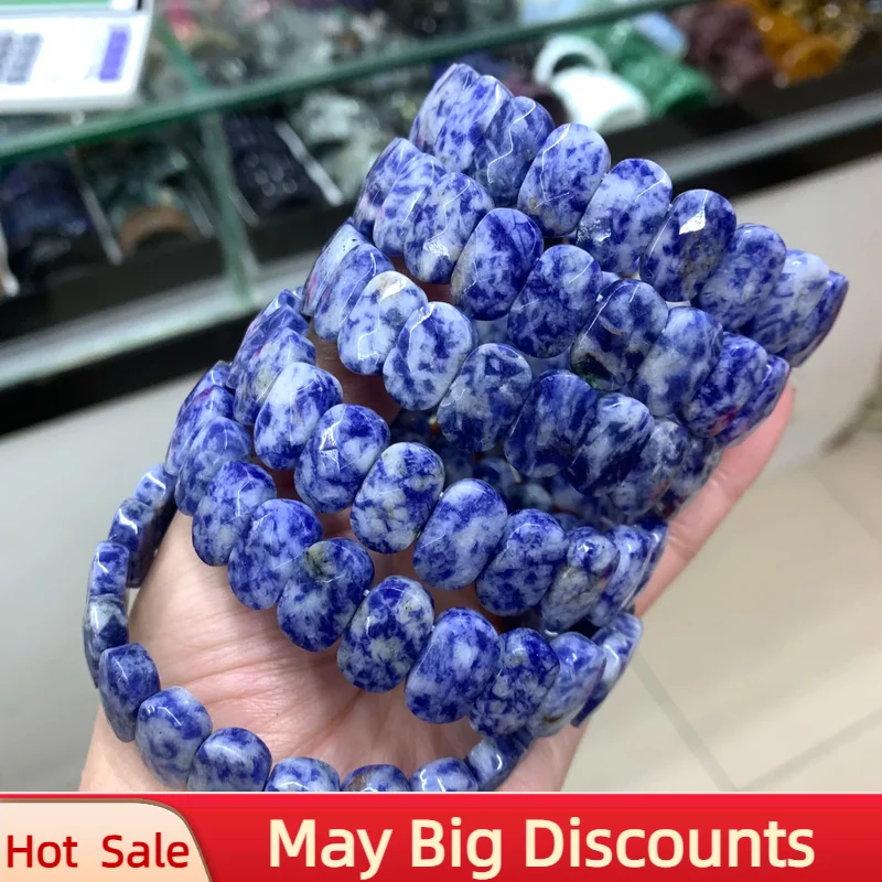 New Natural Sodalite Stone Beads 7x14mm Bracelet Gemstone Bangle Fine Jewelry Boost Charisma for Woman for Party Gift Wholesale