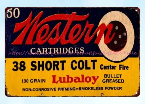 Western cartridge 38 Short Colt ammo metal tin sign super Tin Plaque home decor