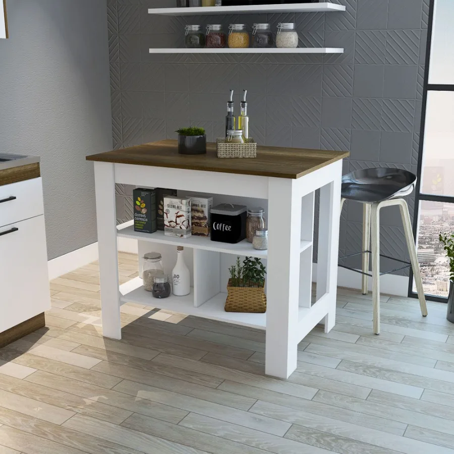 

Brooklyn Kitchen Island Три скрытых полки