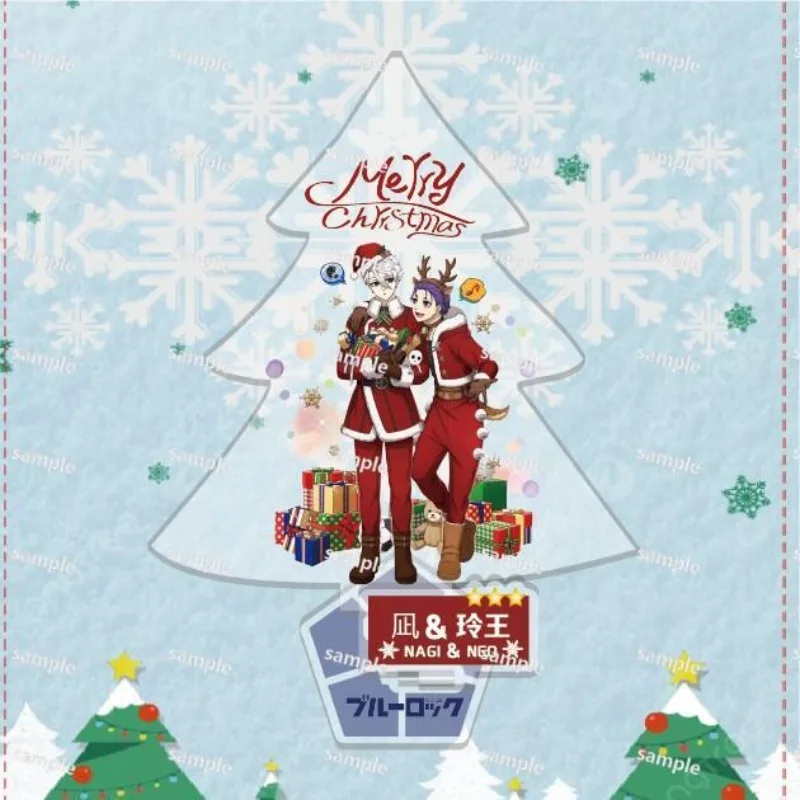

BLUE LOCK Christmas Acrylic Stand Figure Nagi Seishiro Mikage Reo Anime Peripheral Cute Cartoon Creativity Desktop Ornament