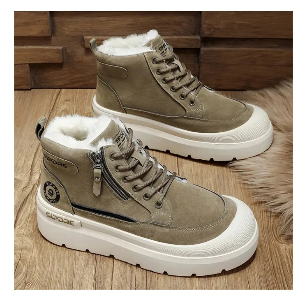 2025: Мужские высокие джинсовые ботинки, повседневная спортивная обувь, модные и модные мужские ботинки.