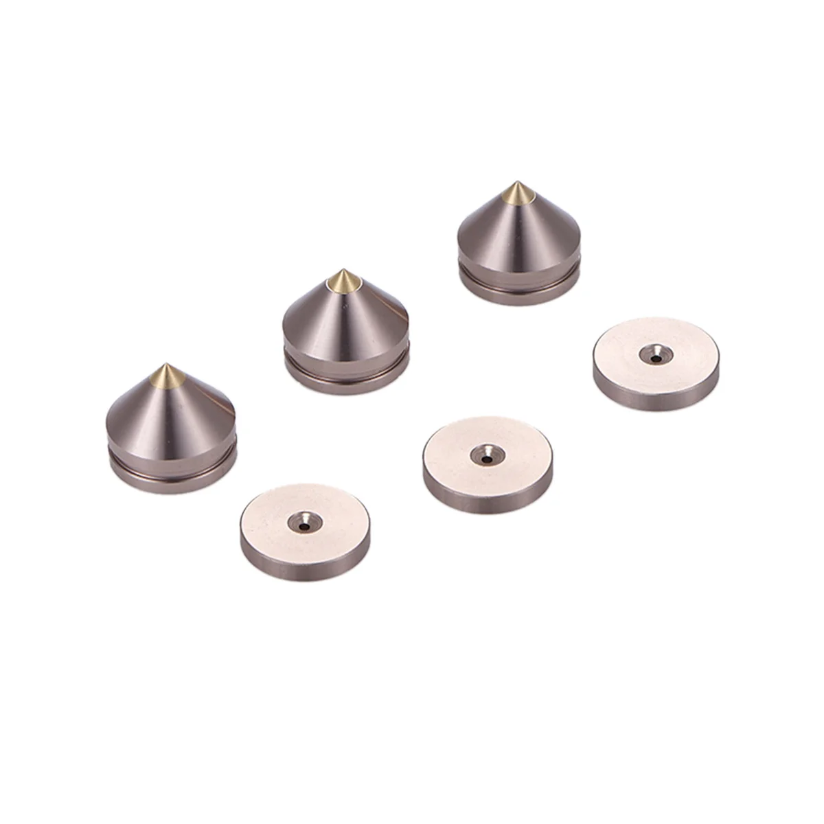 8 Set Speaker Stand Feet Foot Pad Aluminium Alloy Metal Spikes Cone Floor Foot Nail Champagne Gold