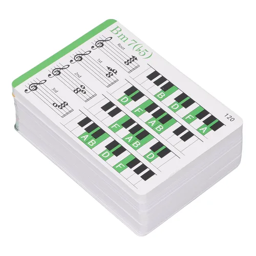 Imagen 2 del producto Tarjetas Flash de música Placa de cobre de colores Papel Piano Tarjetas Flash codificadas en color para principiantes Tabla de acordes de piano Tarjetas de referencia de piano