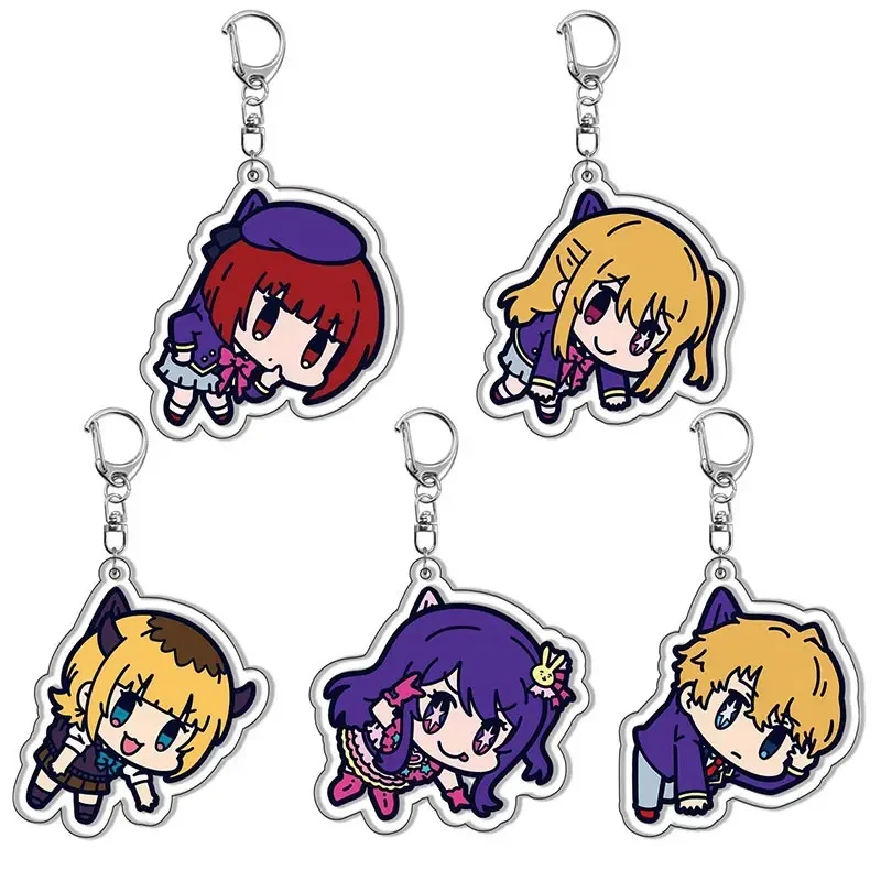 Anime Keychain Oshi No Ko Cute Ai Hoshino Motorcycle Pendant Car Key Ring Ruby Hoshino Kana Arima Keychains Bag Accessories Gift