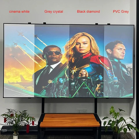 Yovanxer Черный Алмазный рамочный проекционный экран 4K 3D