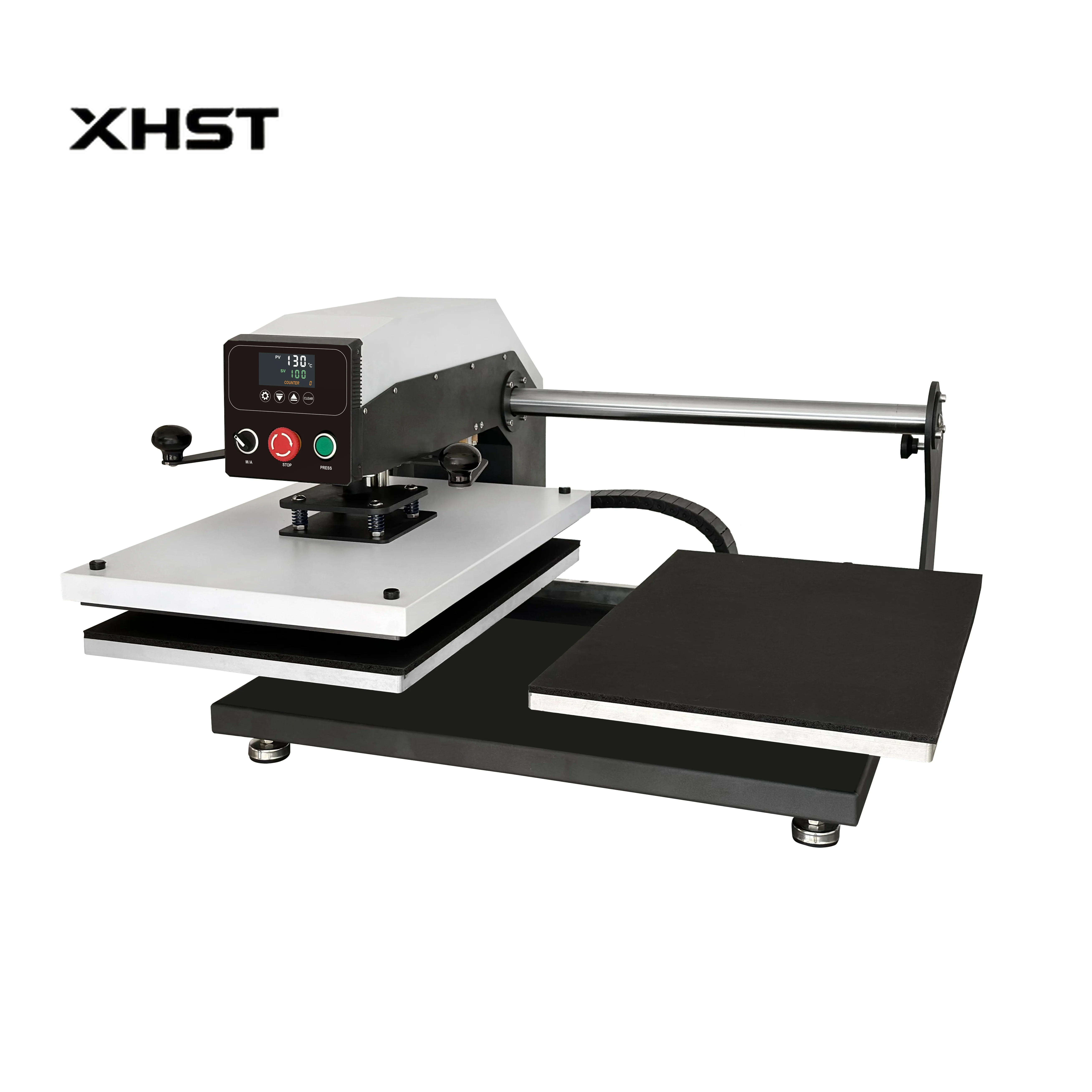 

16 X 20 Semi-Auto Double Station Pneumatic Heat Press Machine 40x50 Automatic Grade for Heat Transfer Plate 110V"