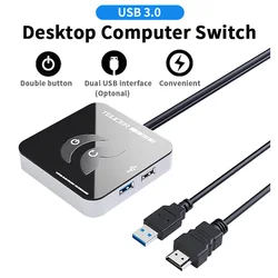 KG-03 PC Host Start Restart Button Switch + USB3.0/2.0 5Gbps Computer Desktop External Power Supply Switch + Extension Cord