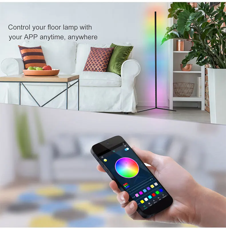 Upgrade 145/180CM Smart Floor Lamp RGBIC Tuya Smart APP Remote Control Nordic Stand Floor Mood Light For Game Room Decoration
