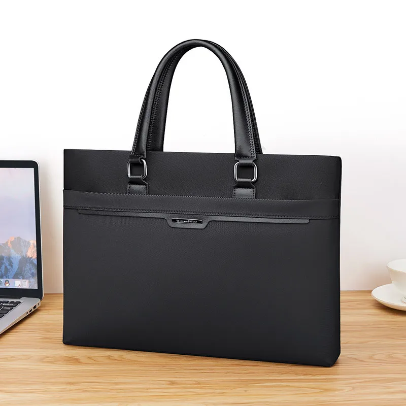 กระเป๋าเอกสารแฟชั่นสำหรับผู้ชาย กระเป๋าเอกสารธุรกิจ กระเป๋าถือแล็ปท็อป ความจุขนาดใหญ่ ไนลอนกันน้ำ กระเป๋าแบรนด์หรูสำหรับผู้ชาย