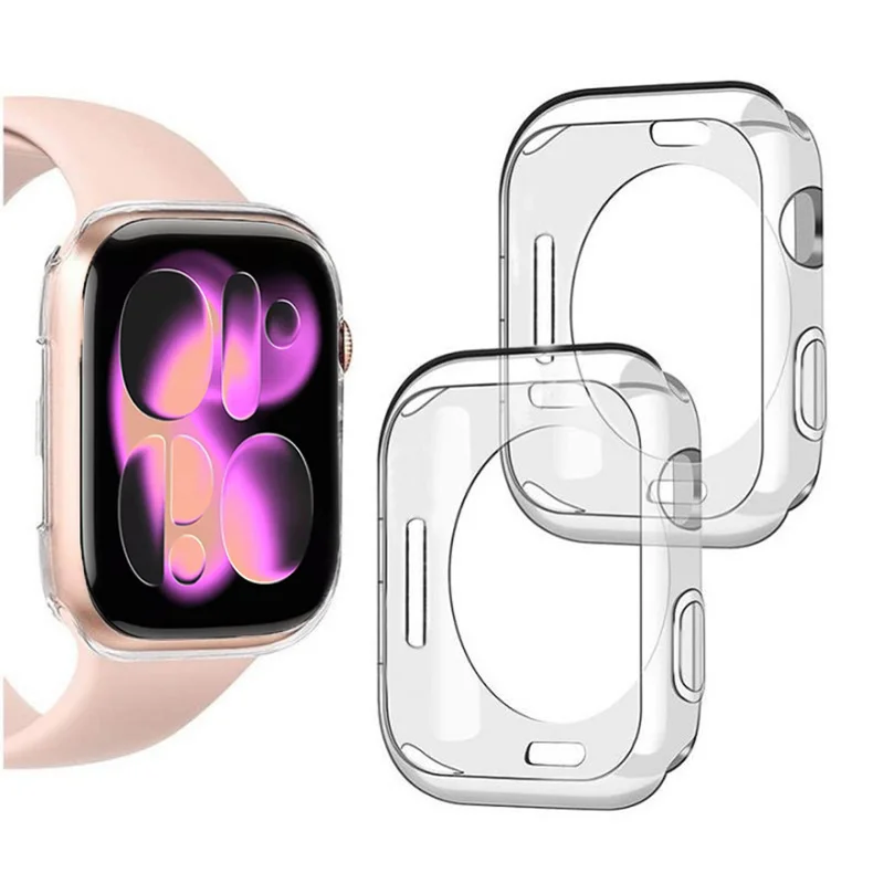 Silicone Case For Apple Watch 49mm 42/46/44/45/41/40mm No Screen Protector Full TPU bumper Cover iwatch series 11 10 9 8 7 SE 6