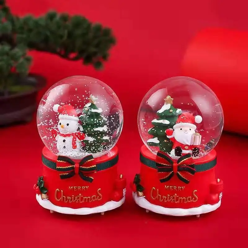 Crystal Ball Music Box Octopus Box Decoration Hand Shake Snowflake as a Gift for Girlfriend and Children's Best Friends