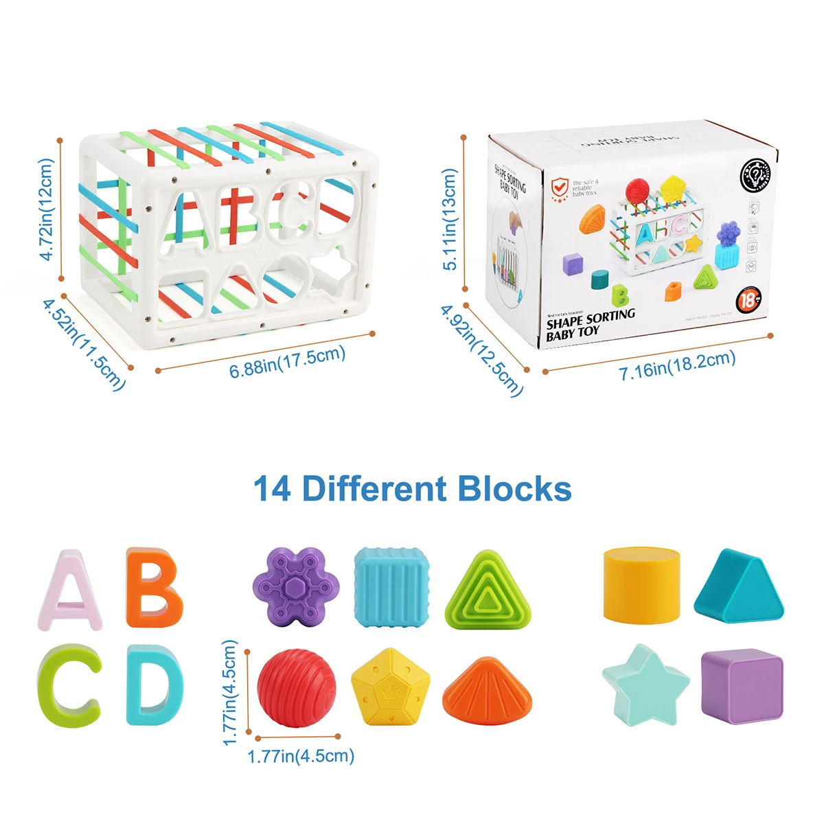 Baby Form Sortierung Blöcke Spielzeug Farbe Form Kognitive Grip Feinmotorik Training für 12 monate Baby Montessori Spielzeug Pädagogisches Spielzeug