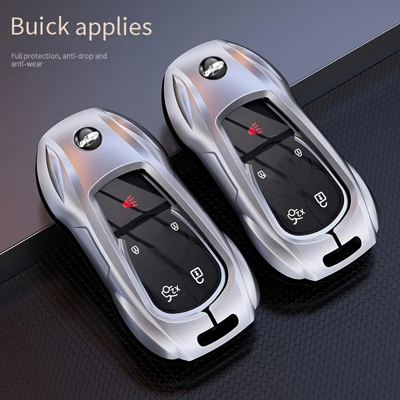 Car Key Case Metal Cover Remote Control Protective Shell with Buckle for Buick E5 E4 Key Accessories