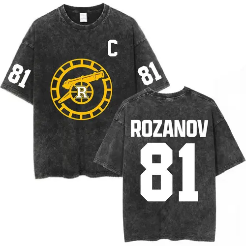 Imagen 1 del producto Renaltería calentada Ilya Rozanov 81 Boston Raiders Vintage camiseta lavada hombres mujeres ropa moda camisetas de manga corta de gran tamaño