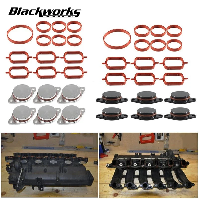 22mm/33mm Swirl Flap Blanks Plate & Intake Inlet Manifold Gasket Seal For BMW M57 E39 E60 E46 E38 E53 E83 E65 E61 E65 E70 E71 X3