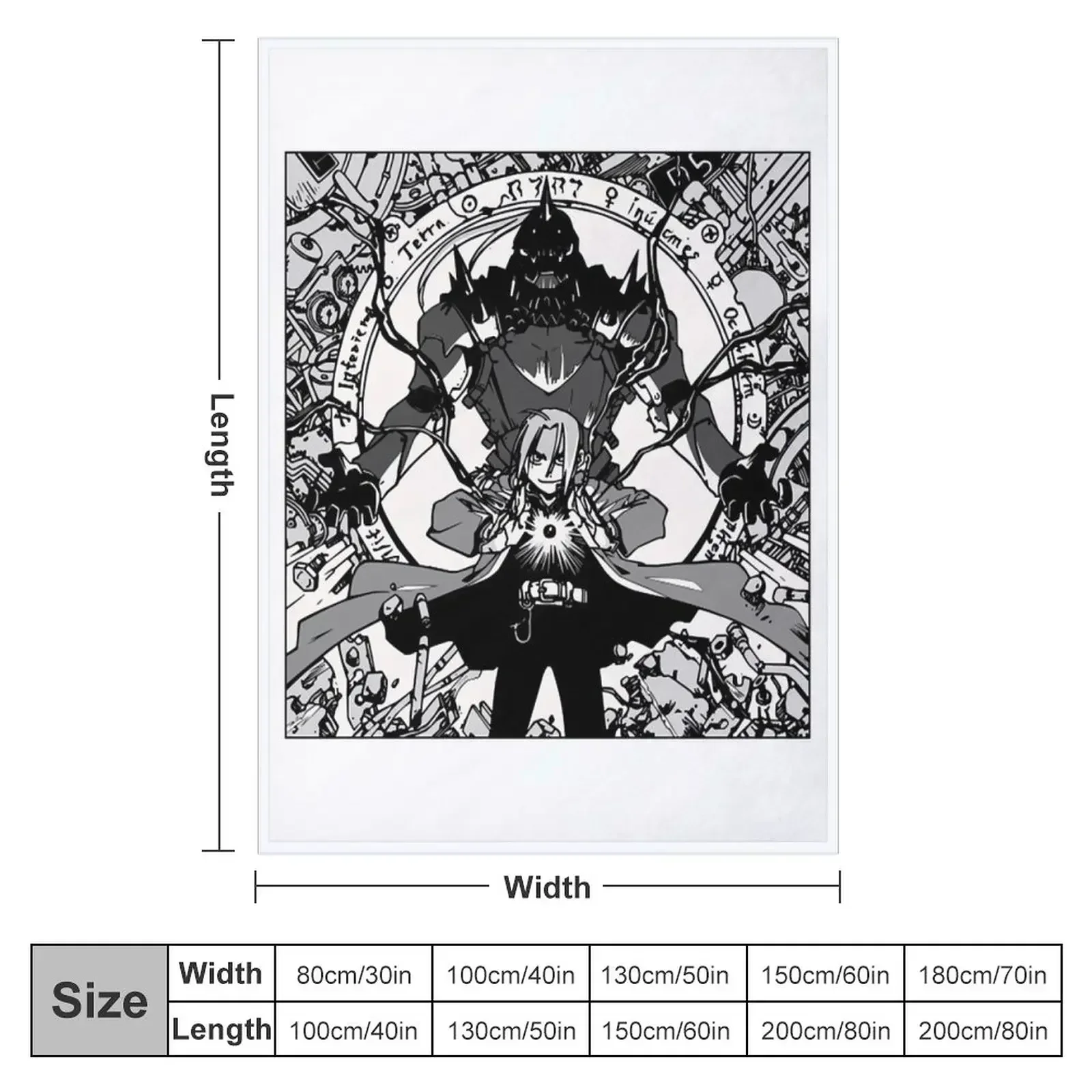 Fullmetal Alchemist Anime Manga 4 T-Shirt Throw Blanket Nap Extra Large Throw Bed covers Vintage Camping Flannel Fabric Blankets