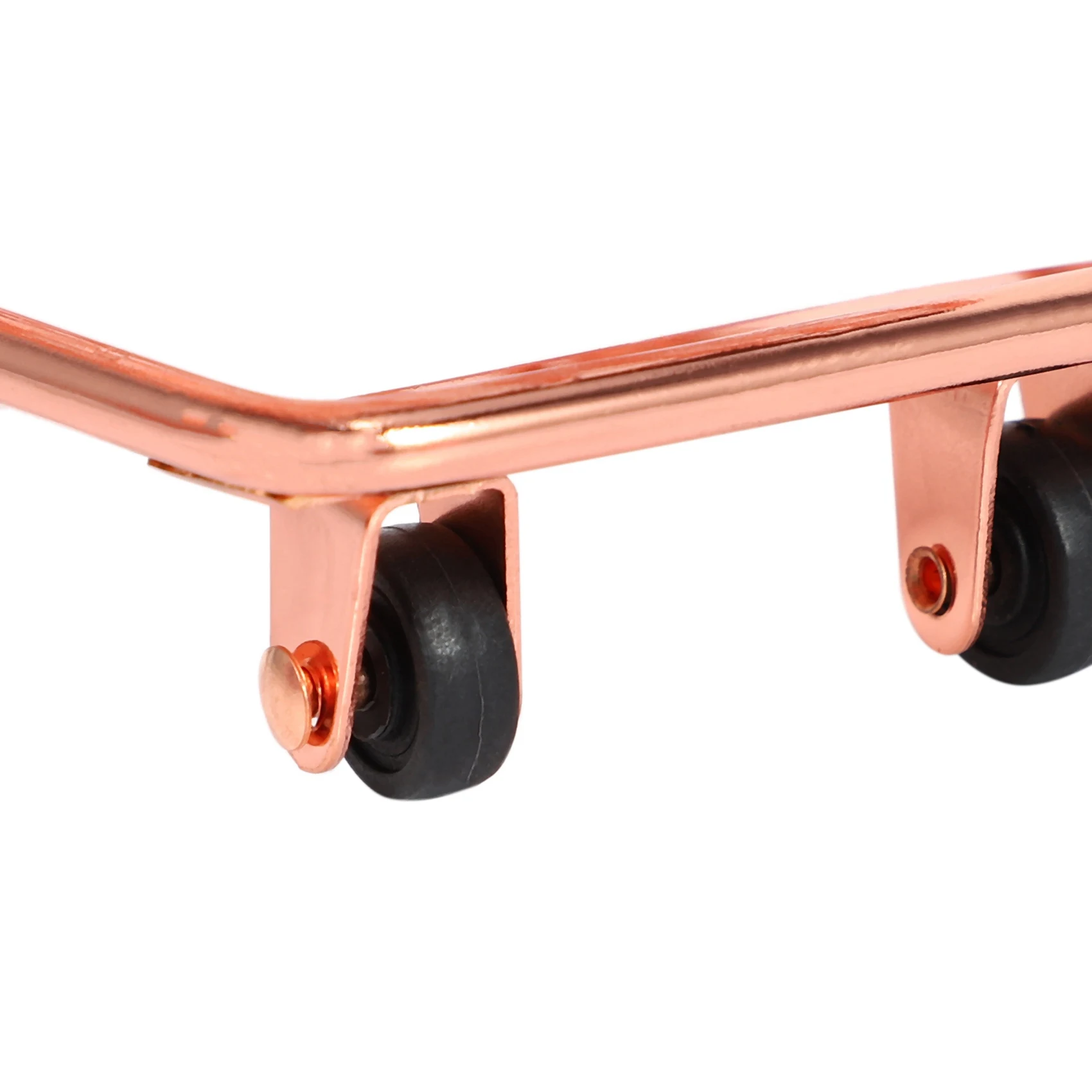 

Мини-тележка для покупок AA81-2X с двумя уровнями, модель из кованого железа, металлическая корзина для супермаркета цвета розовое золото, корзина для хранения цвета розовое золото