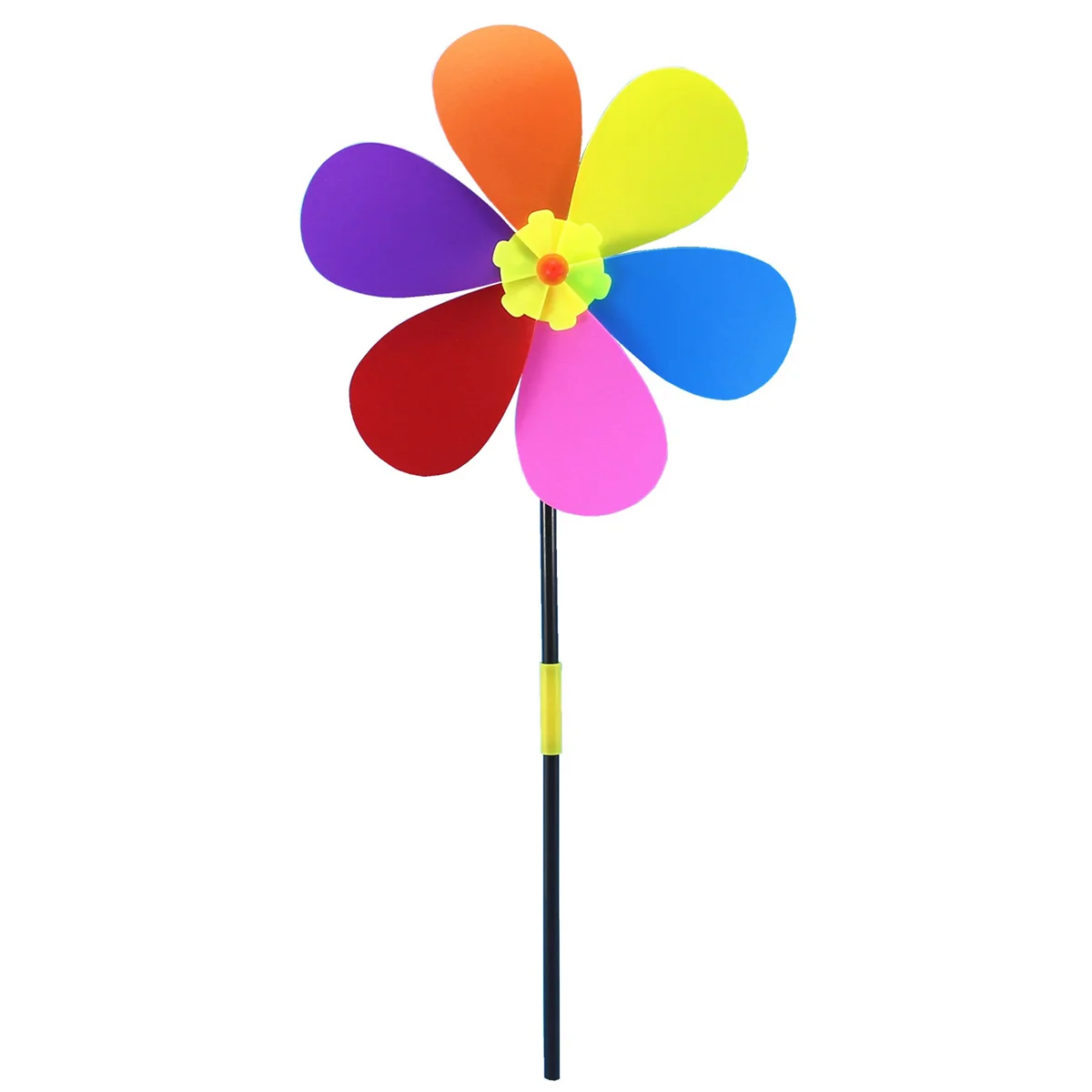 

Six Petals Flower Colorful Plastic Sunflower Windmill Outdoor Pinwheel Kids Yard Garden windmill for the yard