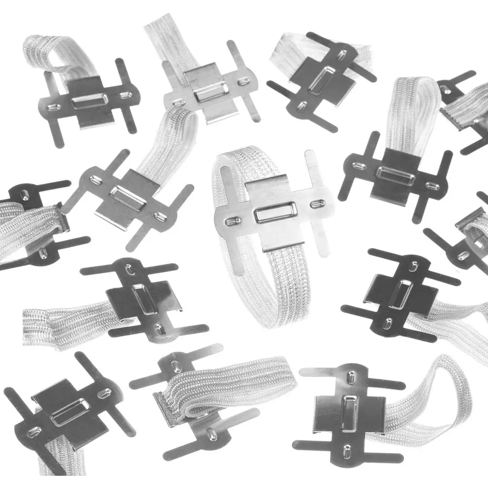 

Elegant Silver & White Elastic Wristbands, Bulk Pack of 144 for Weddings & Proms