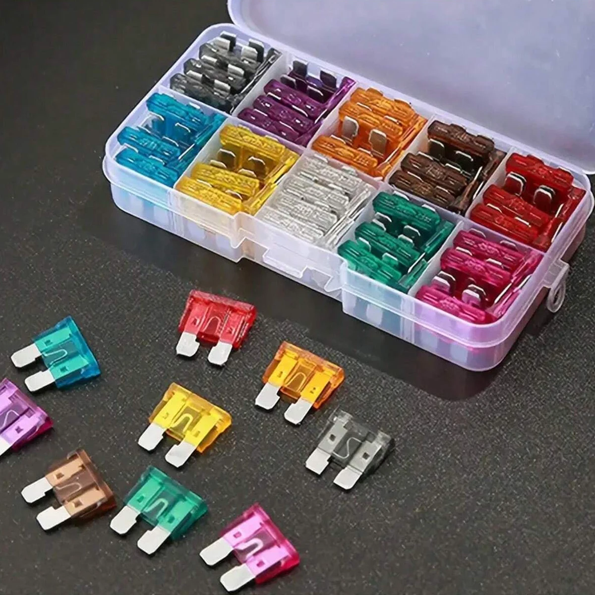 100pcs/120pcs Vehicle Fuse Kit - 2-35A Aluminum Plug-in Fuse with Box Clip Combo Car Blade Fuse Set for Cars, Trucks, etc