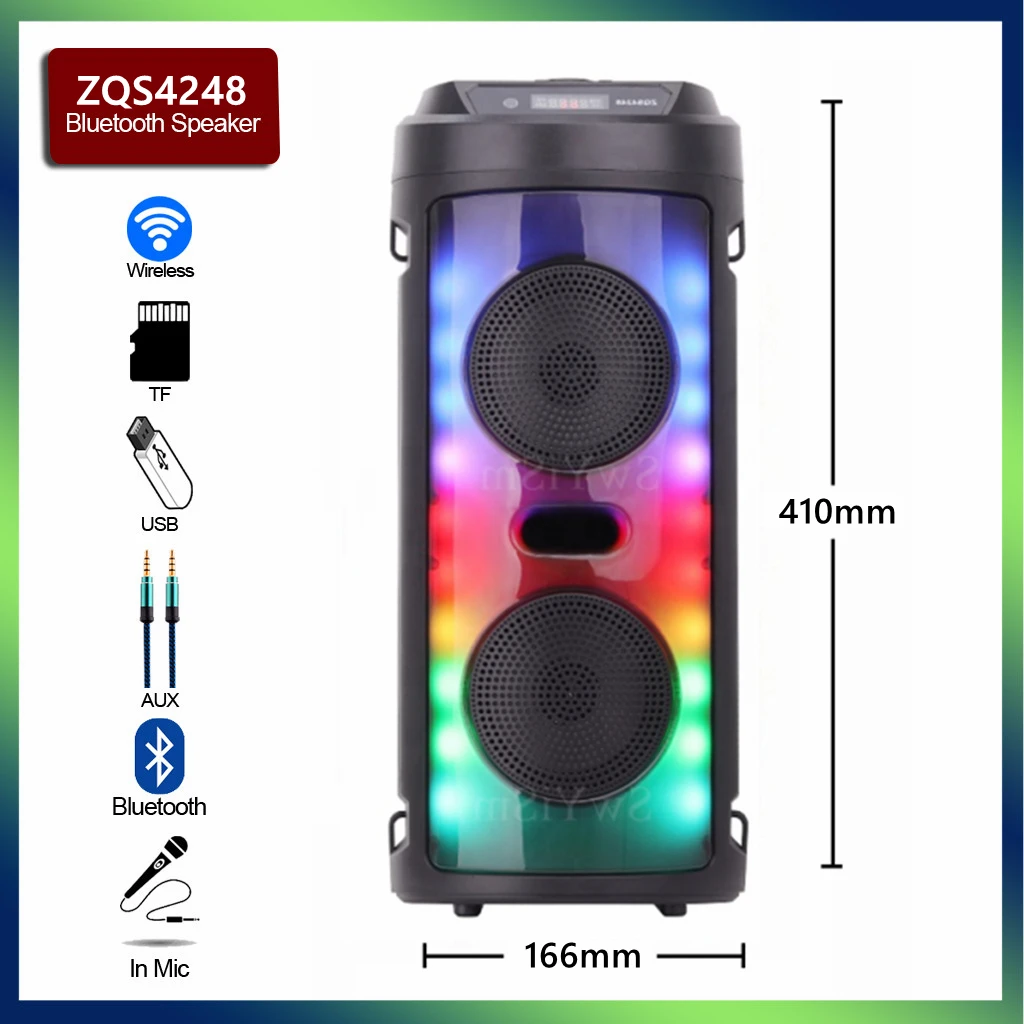 Portable Column Square Dance Outdoor Multi-function Wireless Subwoofer Bluetooth Speaker Mobile KTV RGB Lights U Disk Card Audio