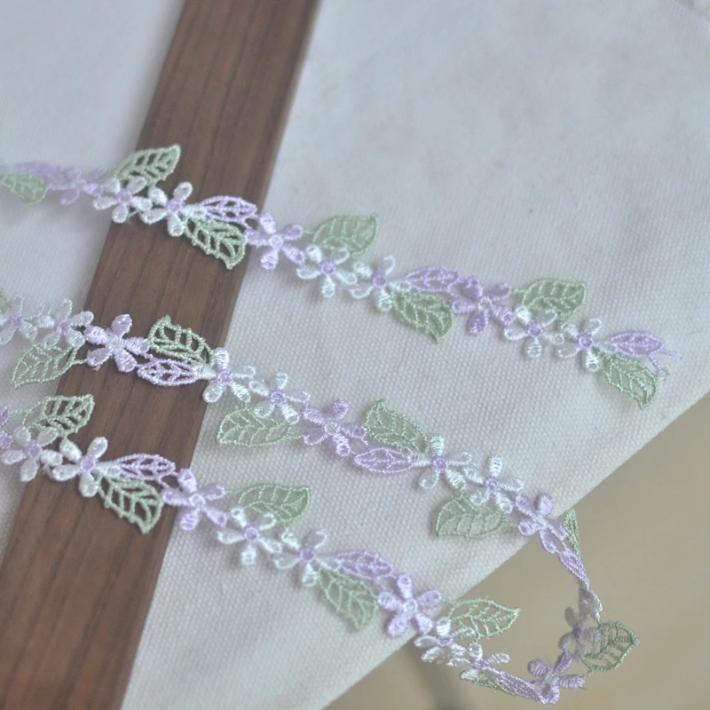 3 Yards Purple Blue Lace Embroidery Trim Ribbon DIY Garment Hair Accessories Embroidered Lace Ribbon